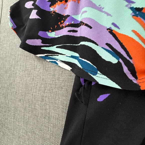 Jones Studio Dress Medium Flutter Sleeves Abstract Print V-Neck Stretchy - Picture 5 of 12